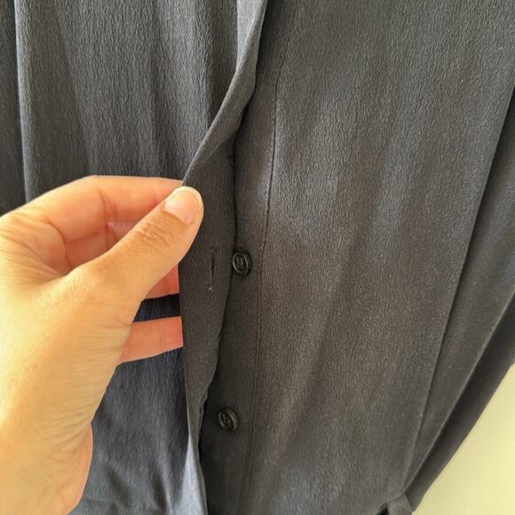 All Saints Nila Playsuit 100% Silk Black Romper Size 6 - Picture 5 of 7